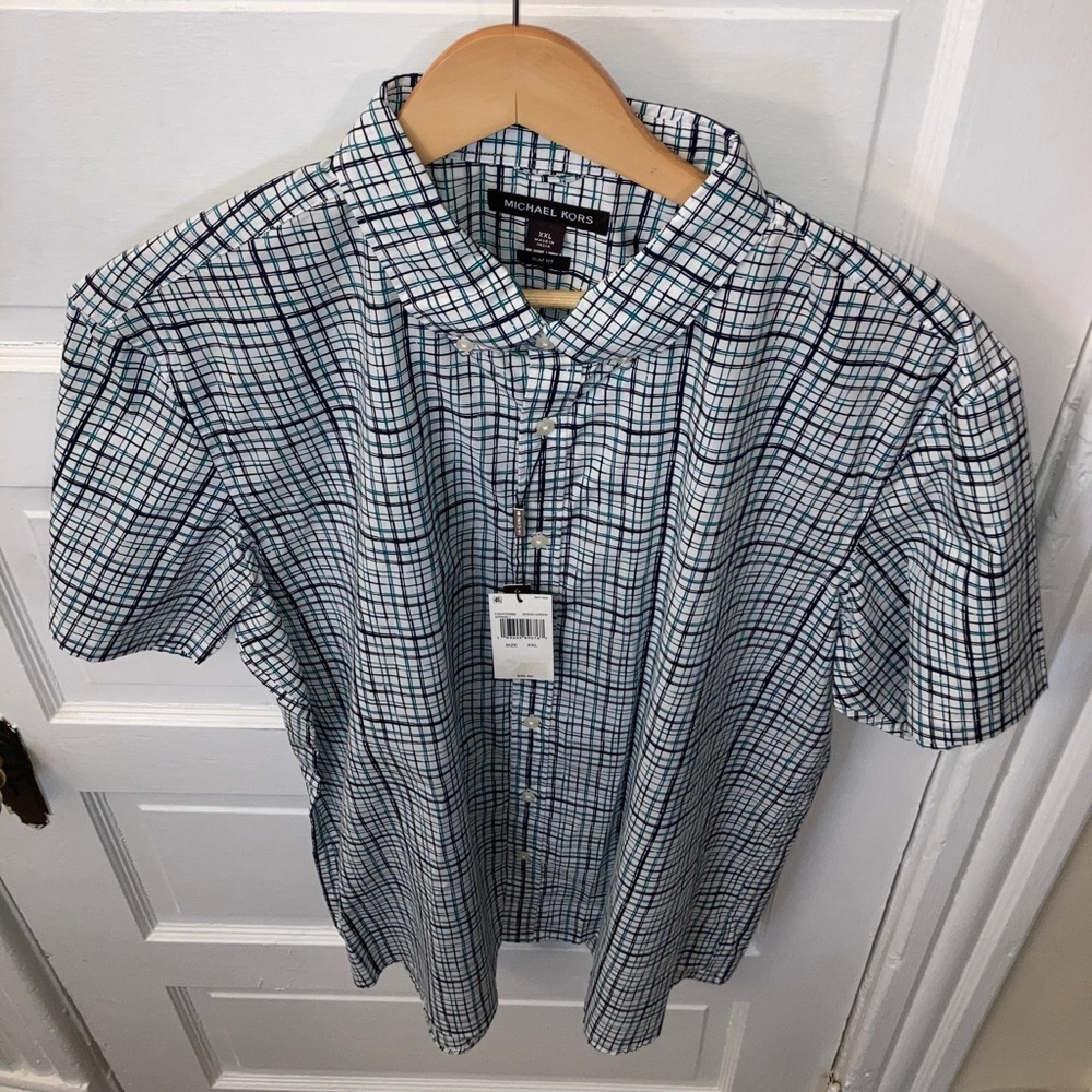 NWT MICHAEL KORS Button Up Shirt Short Sleeve XXL​
